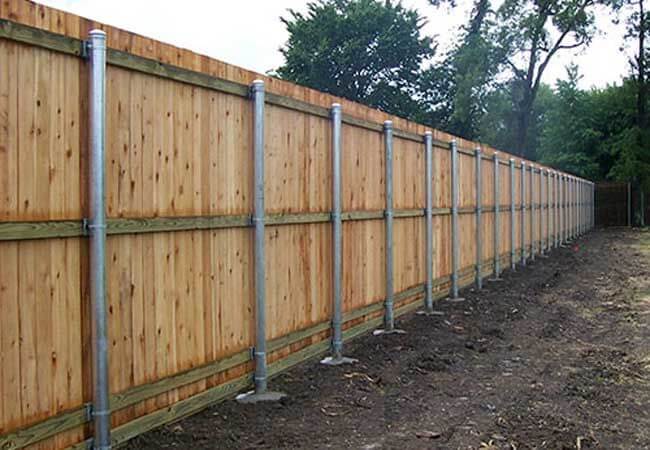 hybrid wood fence metal posts winnipeg